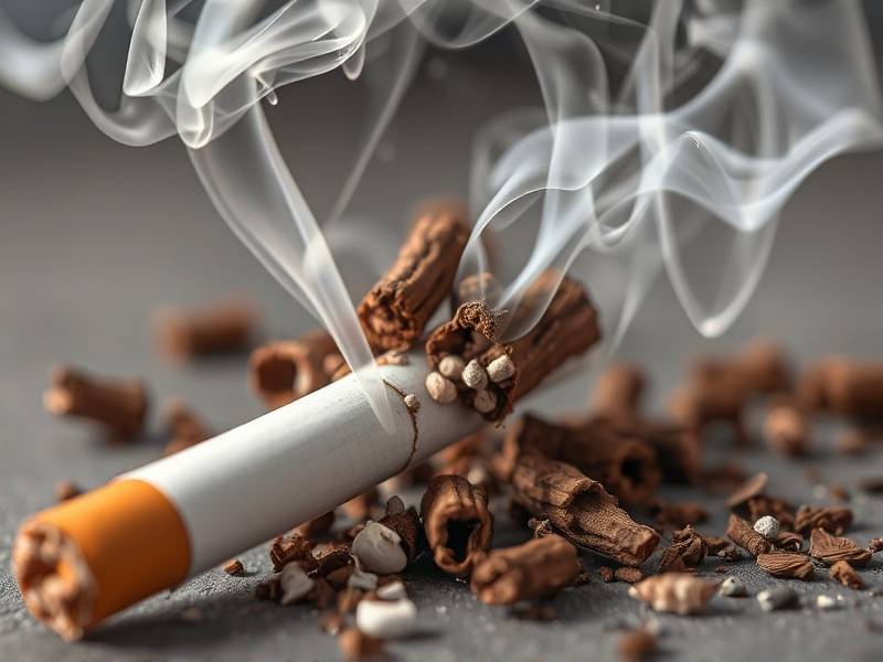 What harmful substances are present in tobacco smoke?